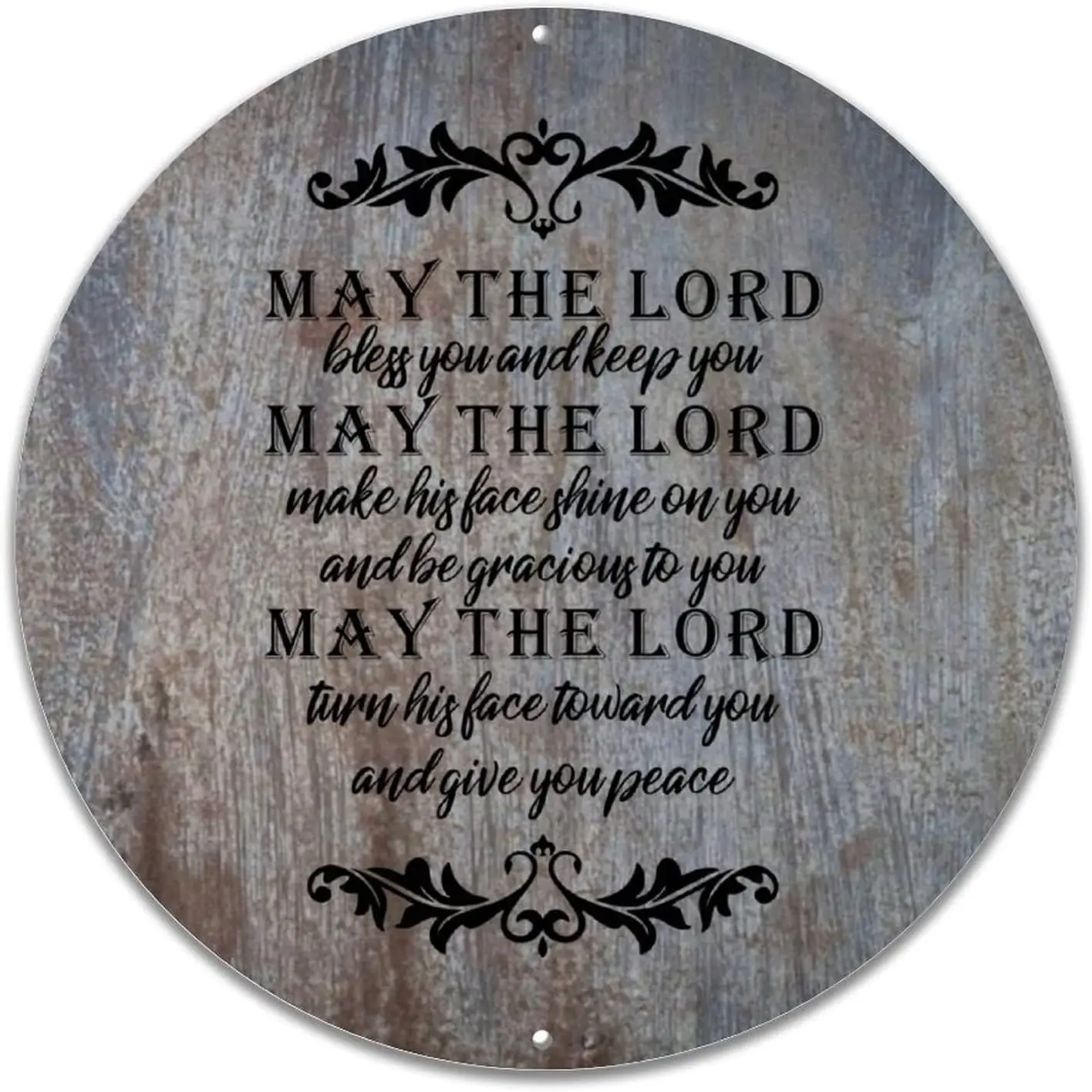 Надпись «Добро пожаловать» на стену. Господь благословит вас и сохранит вас круглой оловянной подвеской. Мотивационные высказки. Цвет 12 дюймов. Защита от ржавчины. Wa