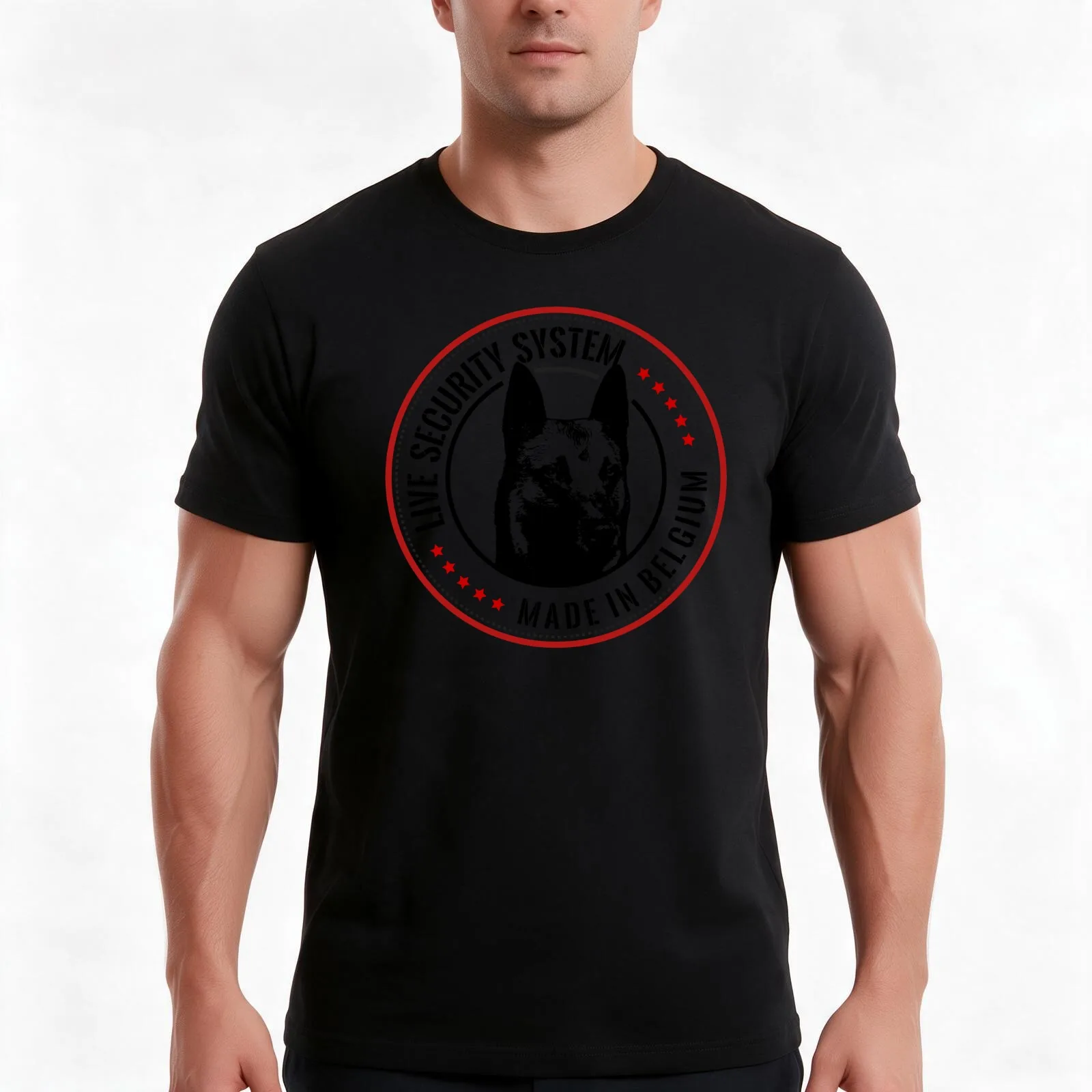Belgian shepherd - Malinois T-Shirt, Summer Casual Cotton Tee, Oversized Streetwear Tops, Vintage Graphic Print, 100% Cotton