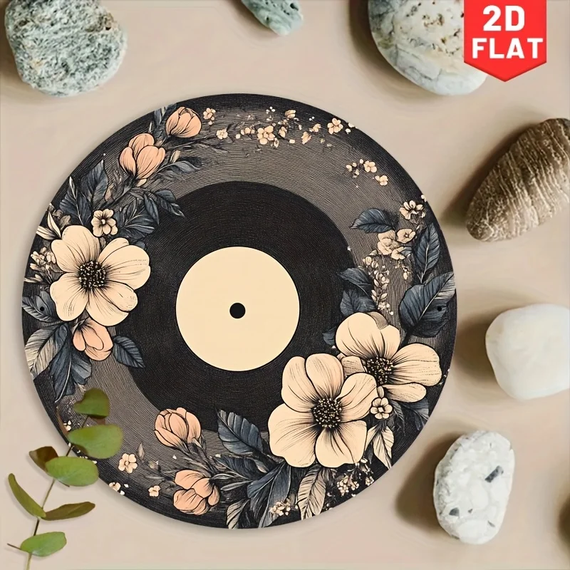 Rundes Aluminium-Metallschild mit Blumenmuster, 20,3 x 20,3 cm, Vintage-Wanddekoration, Plakette für Haus und Garten