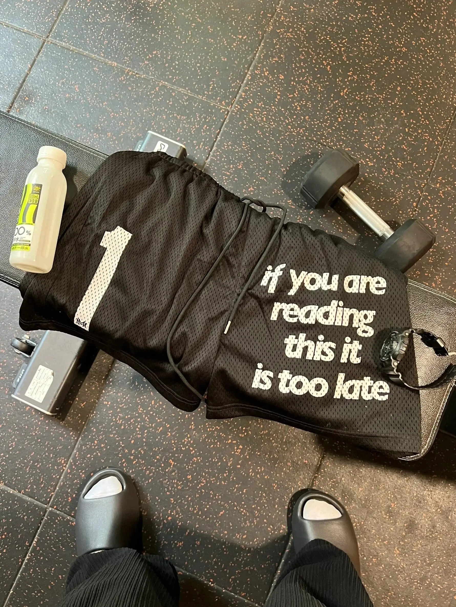 

American High Street Summer Letter Dstring Loose Me Baskeall Sports orts Retro Casual Four-Quarter Pants