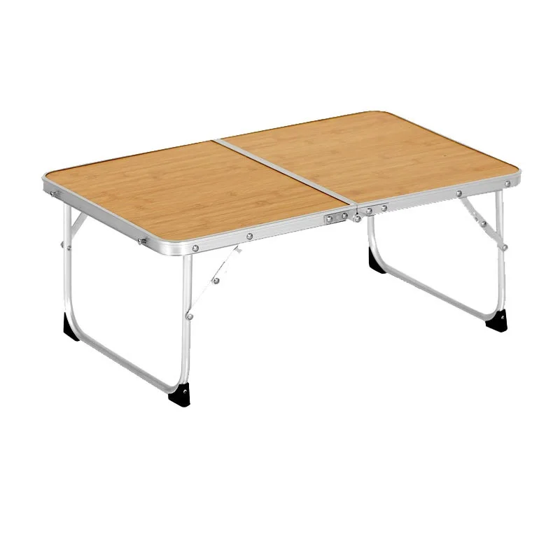 

Portable Folding Table for Outdoor Camping, Aluminum Alloy Ultra-Light, Ultra-Thin Bamboo Board, Tourist Picnic Wooden Low Table