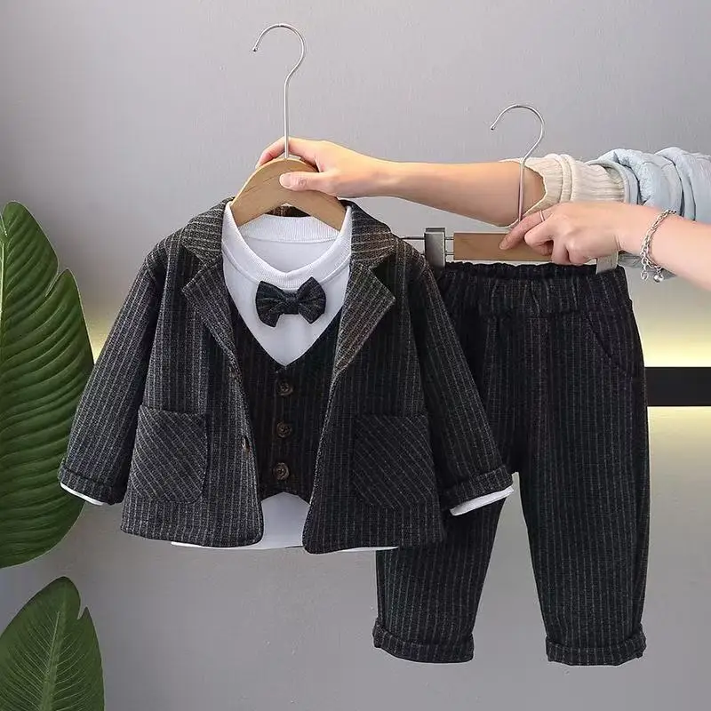 

Children's Clothing Boys' Spring and Autumn Sets Children's New Western-style Suits Three piece Set