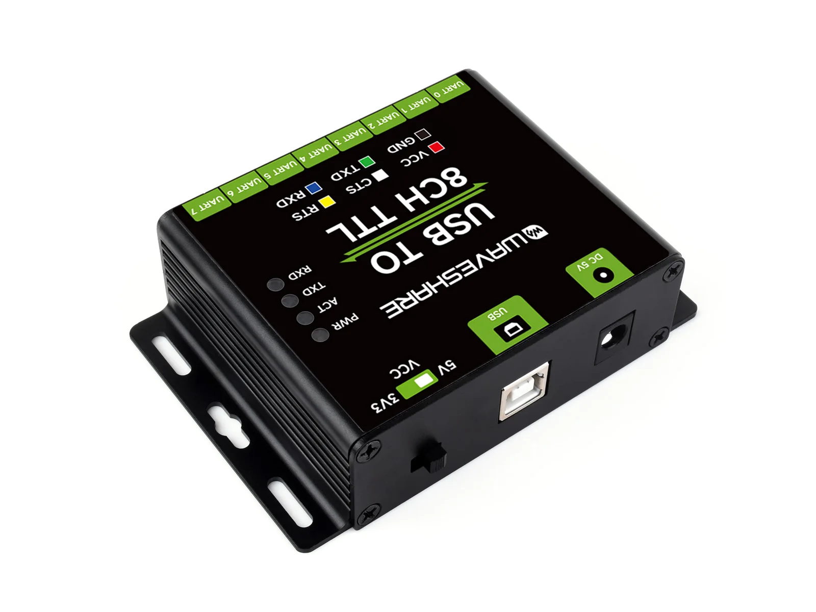 Промышленный преобразователь Waveshare USB TO 8CH TTL, поддержка Mac, Linux, Android, Windows 11/10, USB в UART, несколько устройств