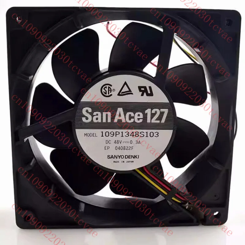 

109P1348S103 Double Ball Bearing Cooling Fan DC 48V 0.3A 3Pin 12738 127*127*38mm