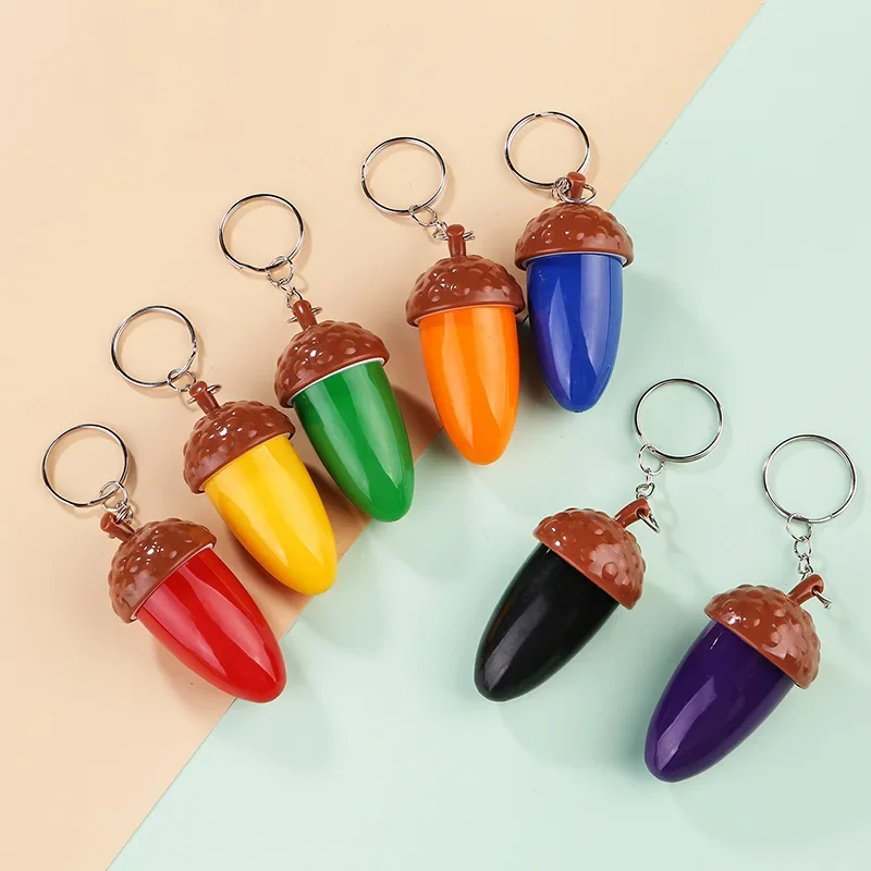 Creative Candy Color Pine Cone Shape Retractable Ballpoint Pen 0.5mm Pendant Keychain Blue Signature Pen Aesthetic Stationery