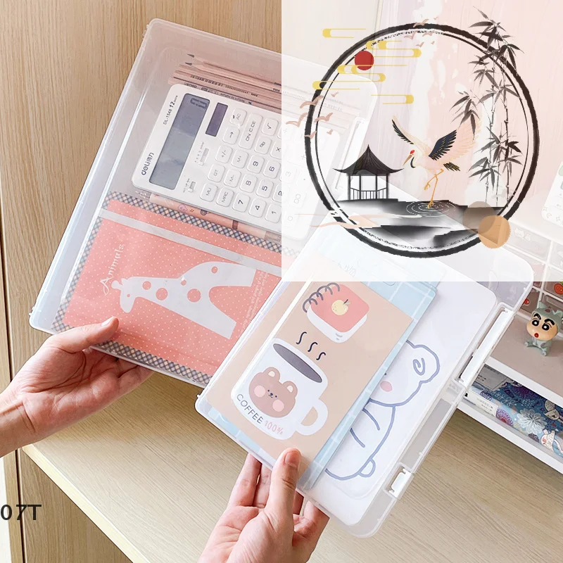 1 قطعة PP A4 ورقة تخزين الملفات أرشيف البيانات سطح المكتب فرز صندوق تخزين مكتب صندوق تخزين محمول