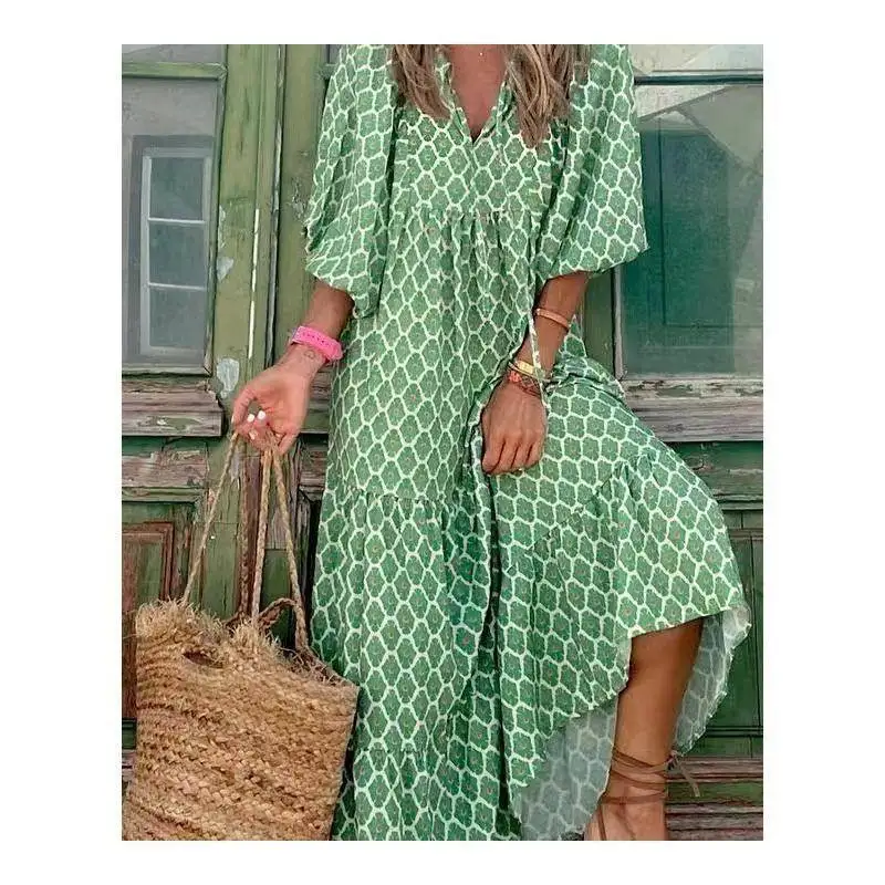 Summe Long Dr D940647res Women RWOCMan Maxi Beach Plu Spring 2024 Other Material 00% Ladies Faion Casual Gown