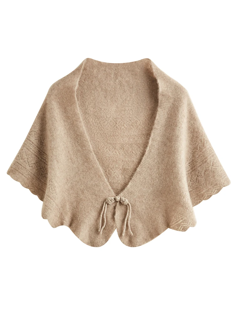 春の女性の新-100-メリノウールカーディガンソフトシンプルなカシミヤニットショールスカーフ女性韓国人気のセーターグレーストップ