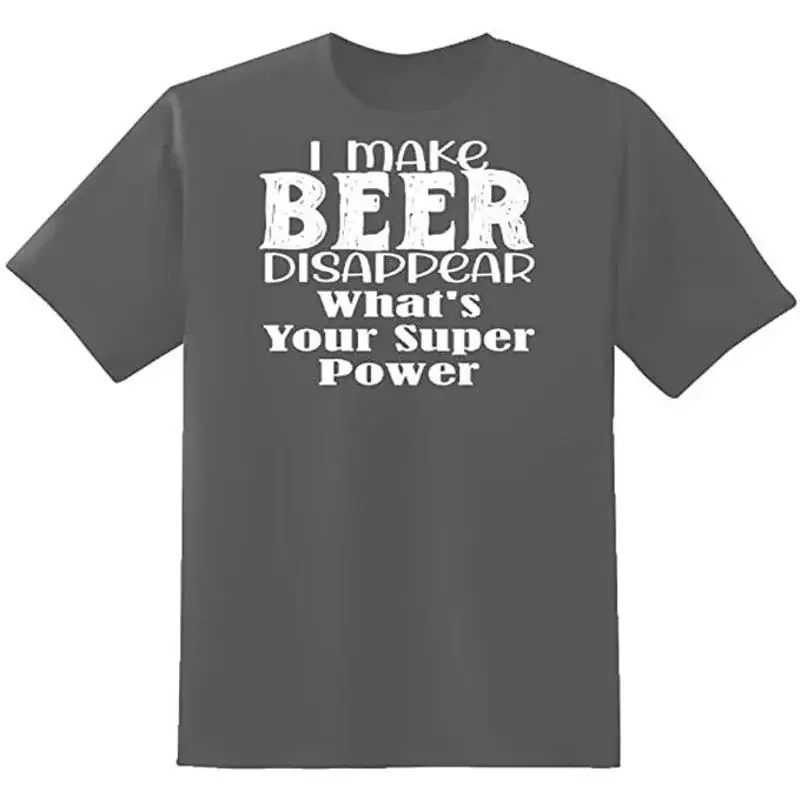 Sport Grey Half Sleeves Cotton I Make Beer Disappear T Shirt