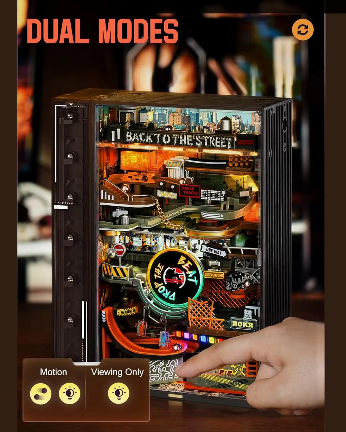 Robotime Rokr – Kits de modèles de course en marbre, décor de jeu de rue Hip-hop, décoration de bureau, monde parallèle MR03S, 134 pièces pour adultes