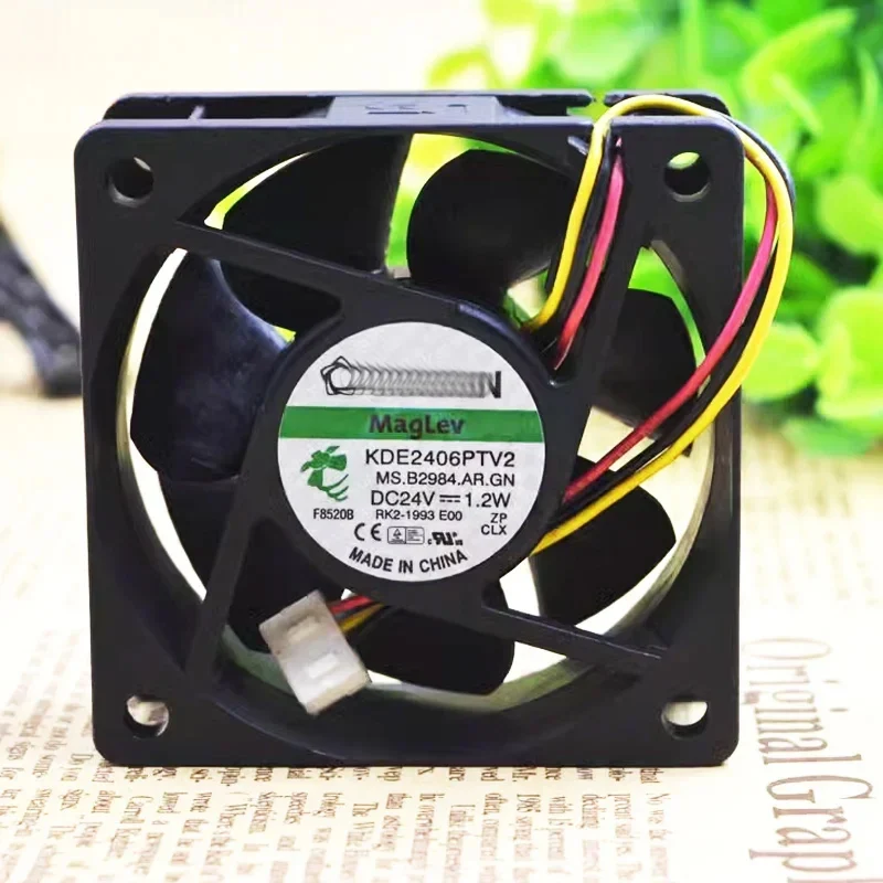 Original 6025 KDE2406PTV2 24V 6CM silent/frequency converter cooling fan