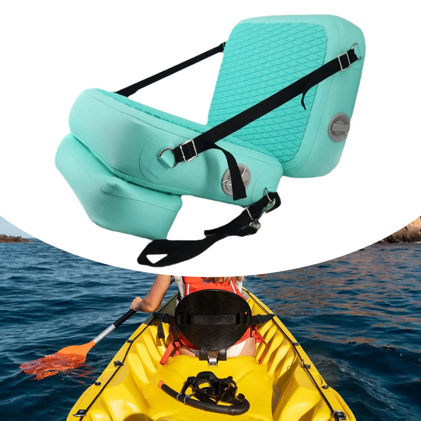 

Inflatable Kayak Boat Seat Comfortable Supplies Backrest Canoe Seat for Rowboat