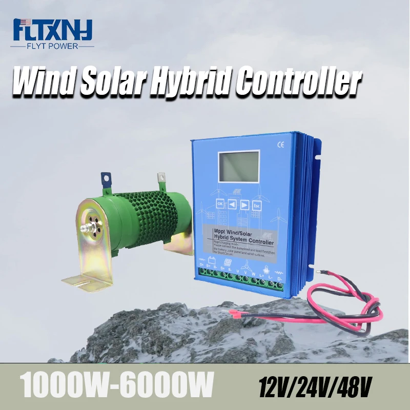 MPPT Charge Controller 5000w Solar & Wind Hybrid System Home Use 12v 24v 48v Auto Regulator For Wind Turbine Home Appliance