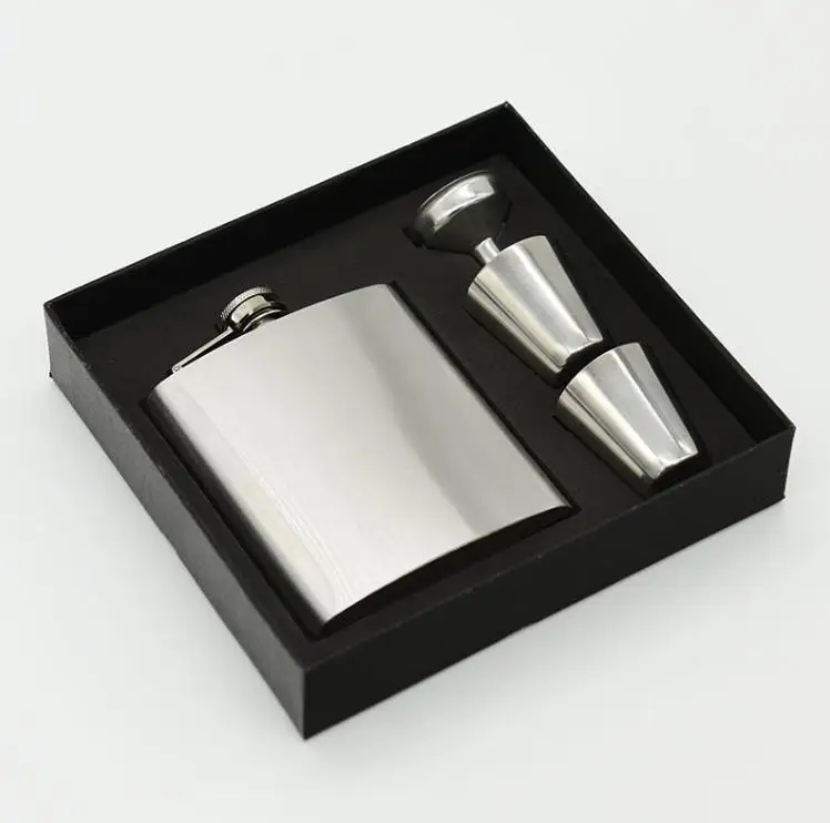 

20sets 7 oz Stainless Steel Pocket Hip Flask Funnel Cups Set 7oz Drink Bottle Gift SN4464