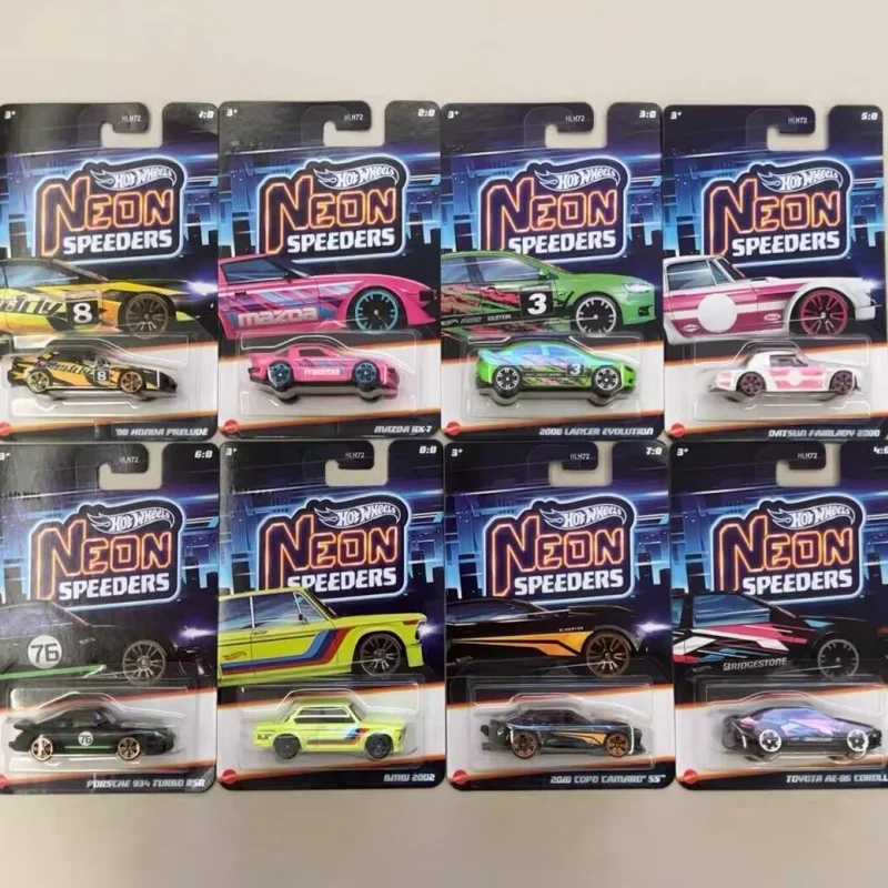 

New 2025 Hot Wheels Neon Speeders E Case, 1:64 Scale Porsche Bmw Honda Die-Cast Vehicle Model Cars Toys Unopened