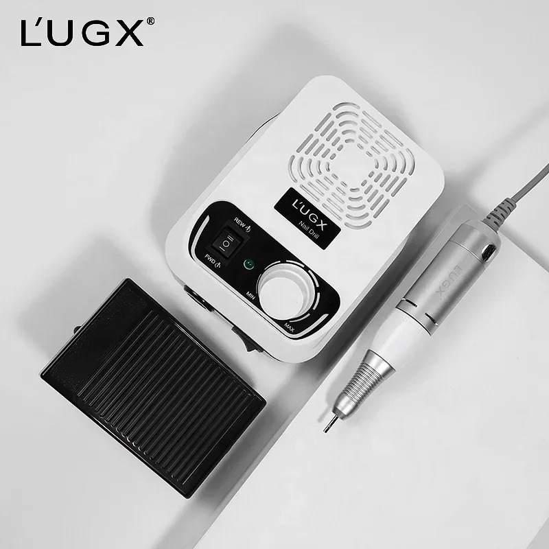 Lugx-Perceuse à ongles électrique professionnelle, polisseuse pliable, salon de manucure, OEM, rosée, CE, ROSH, 35000