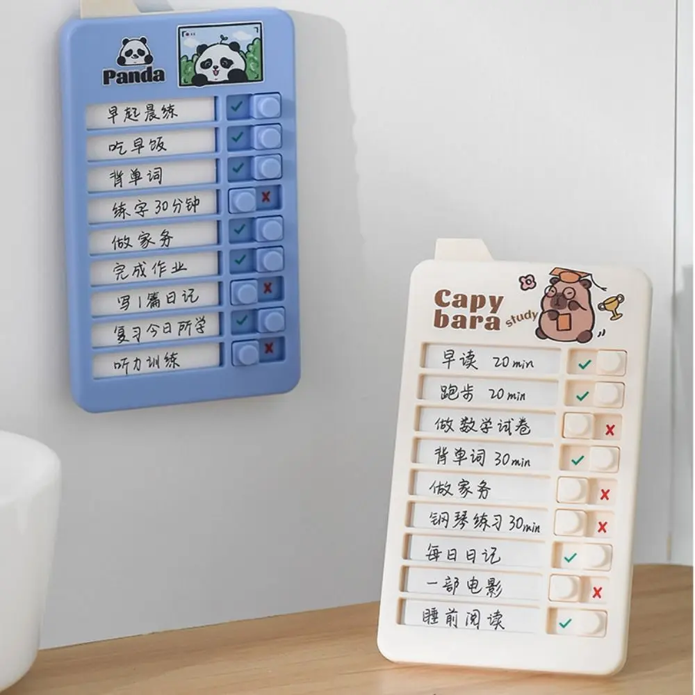 Detachable Good Habit Punch Card Panda Capybara Daily Task Planning Board Efficient Cartoon Self-discipline Punch Card