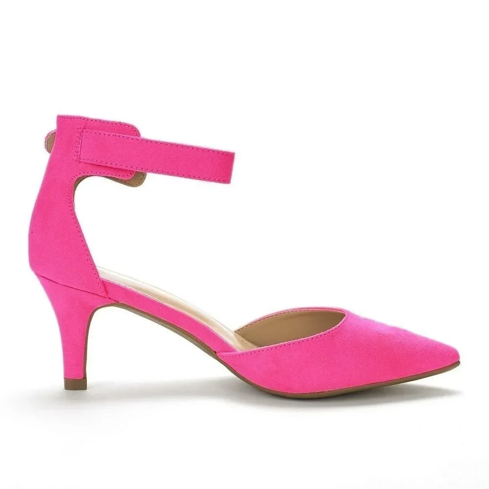 Women High Heels Sandals Summer Ladies Suede 5cm Pumps Office Work Wedding Party Dance Shoes Sexy Ankle Straps Sandal Stilettos image 3