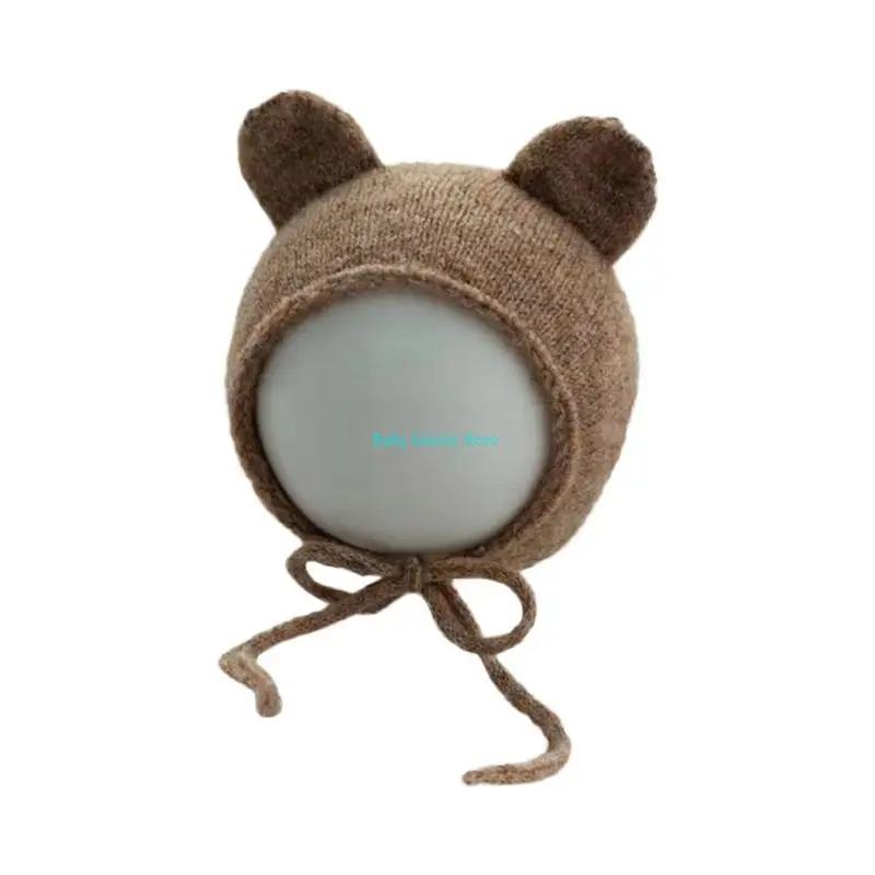

K92D Baby Ear Knitting Hat Handmade Crochet Cap Newborn Photography Prop