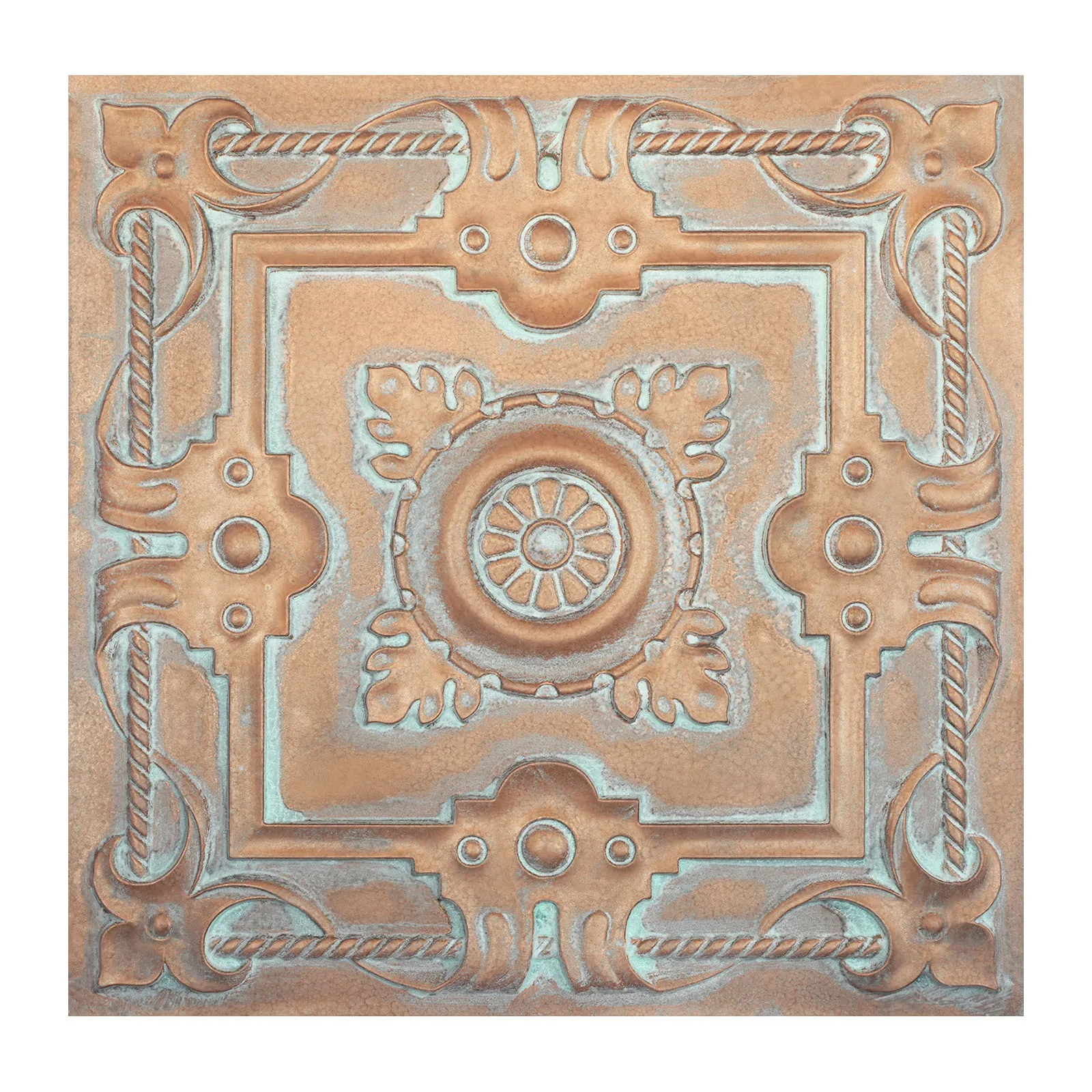 Decorative Tin Ceiling Tile Aged Artwork Panels Easy to Install PVC Panels PL29 Weather copper 10pcs/lot