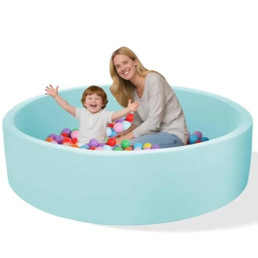 

Memory Foam Ball Pit for Soft Ball Pool Round Ball Pit for Toddlers Play Balls are NOT Included (Light Blue 128CM/50.4IN)