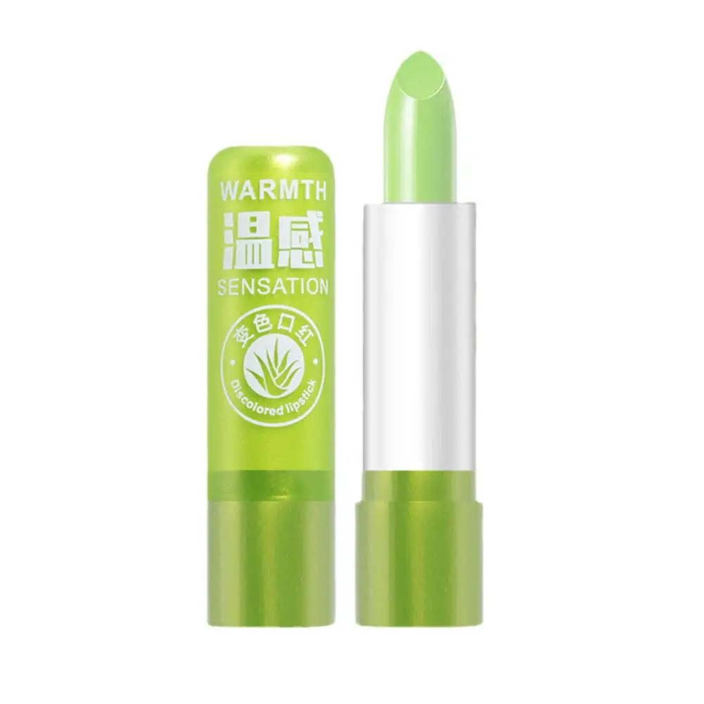 Aloe vera bálsamo labial, mudança de cor, natural, hidratante, duradoura, linhas finas, nutritivo, cuidado, b6z7