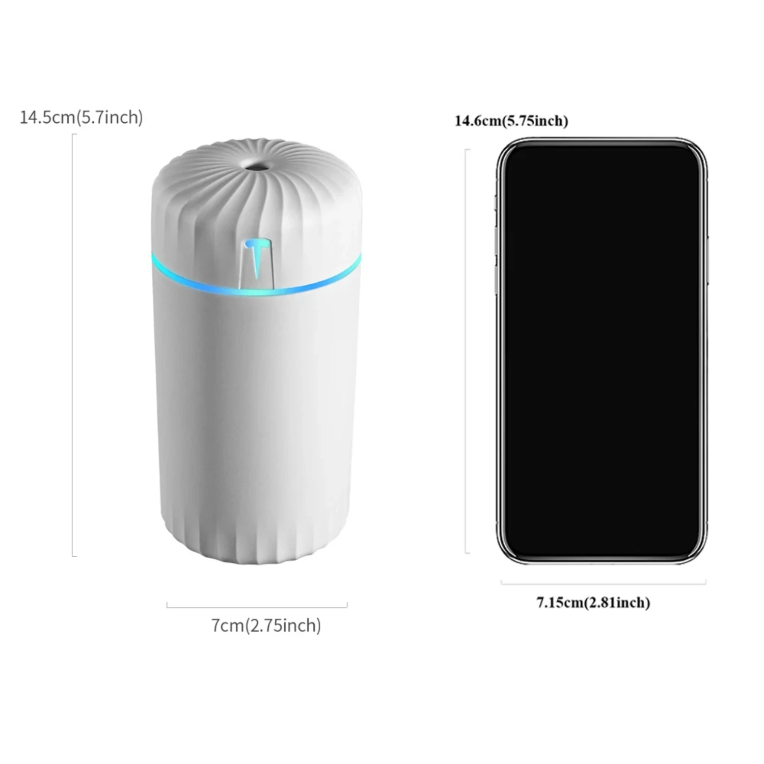 NEW USB Portable Car Air Purifier and Cool Mist Humidificador - 450ml Oil Diffuser with Soft Night Light and Refreshing Mist