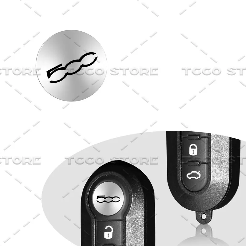 14mm 5Pcs Badge Car Emblem Remote Key Stickers Decor For Fiat 500 Logo Abarth 595 695 Panda Punto Bravo Stilo Accessories