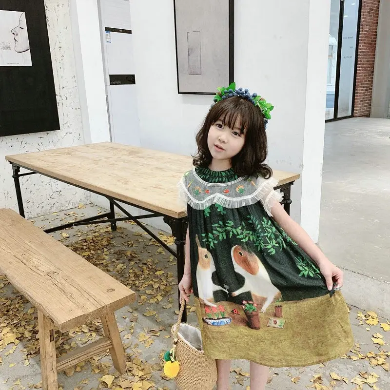 Girls' dress, imitation brand children's dress, princess dress26New summer children's clothing wholesale3-8Years Old