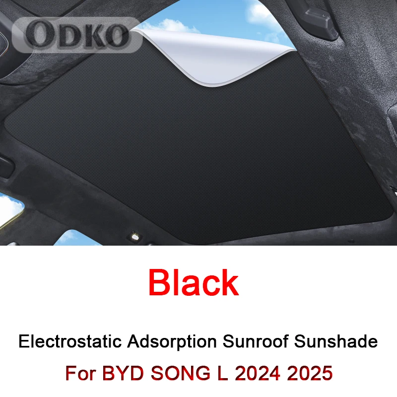 

Car Electrostatic Adsorption Sunroof Sunshade Covers For BYD SONG L 2024 2025 Heat Insulation Skylight Sticker Auto Accessory