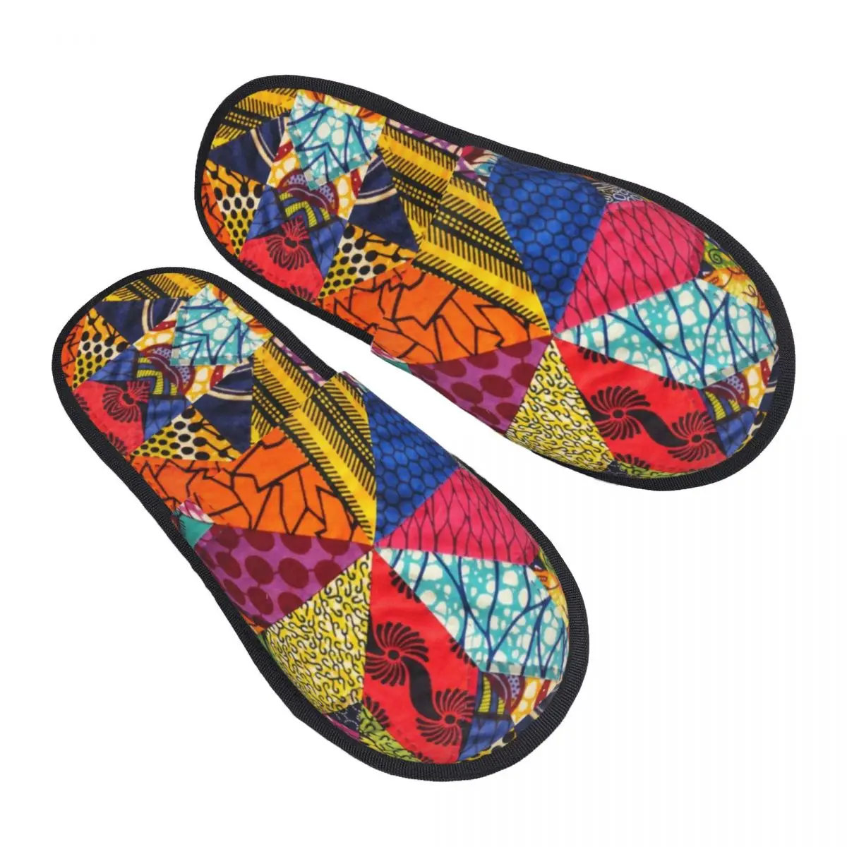 Custom Colorful African Ankara Prints Soft Memory Foam House Slippers Women Africa Tribal Art Cozy Warm Anti-skid Sole Slipper