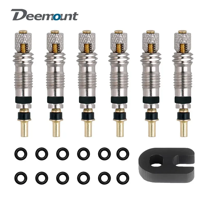 Deemount Bicycle Presta Valve Core Brass CNC FV Nozzle Replacement MTB Road Bike Tubeless Service Parts Remover Tool Optional