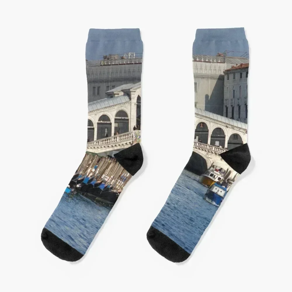 

Rialto Bridge, Venice Italy Socks christmass gift FASHION new in's compression Woman Socks Men's