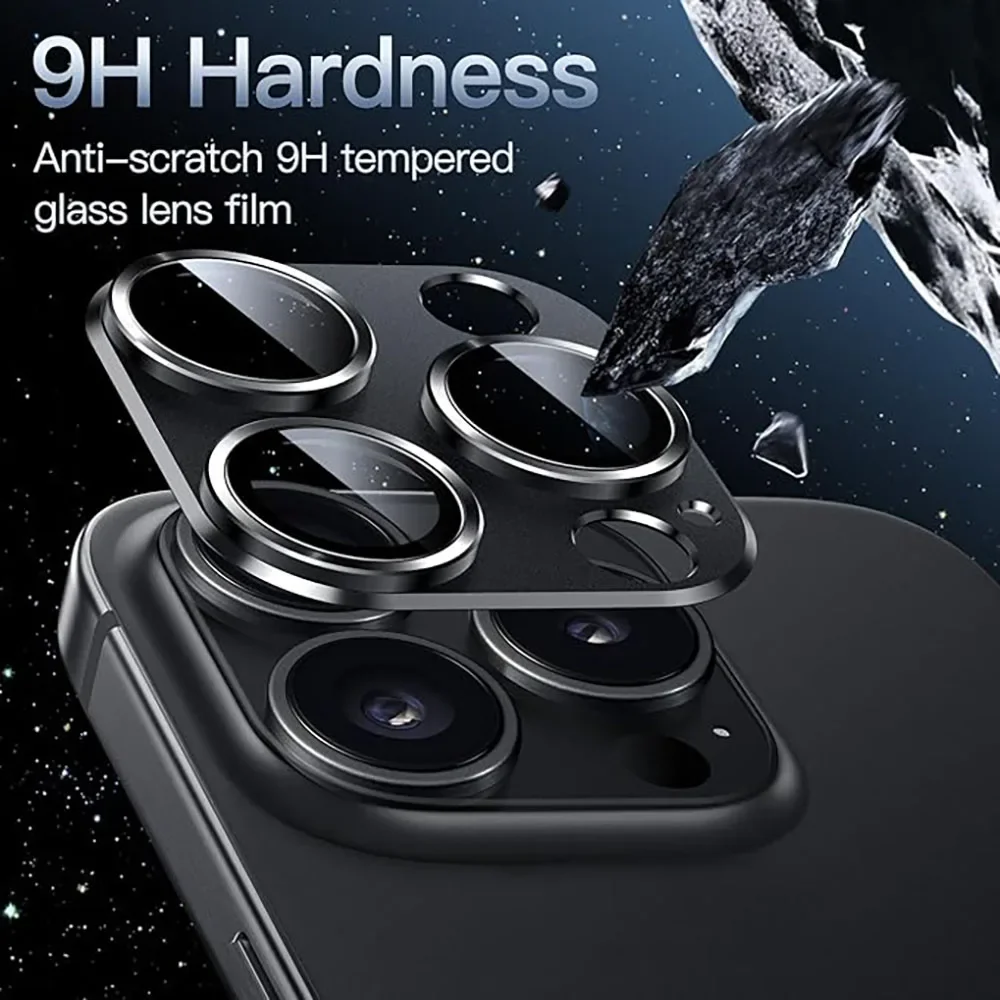 For IPhone 16 Pro Max Accessories Camera Lens Protector Metal Full Cover For IPhone 16 15 11 12 13 14 Pro Max Plus MIni Glass