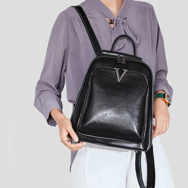

Women Genuine Leath Backpack Shoulder Cross body Bag Fashion Grils School Book Cowhide Female Messenger Bags Daypack Backpacks