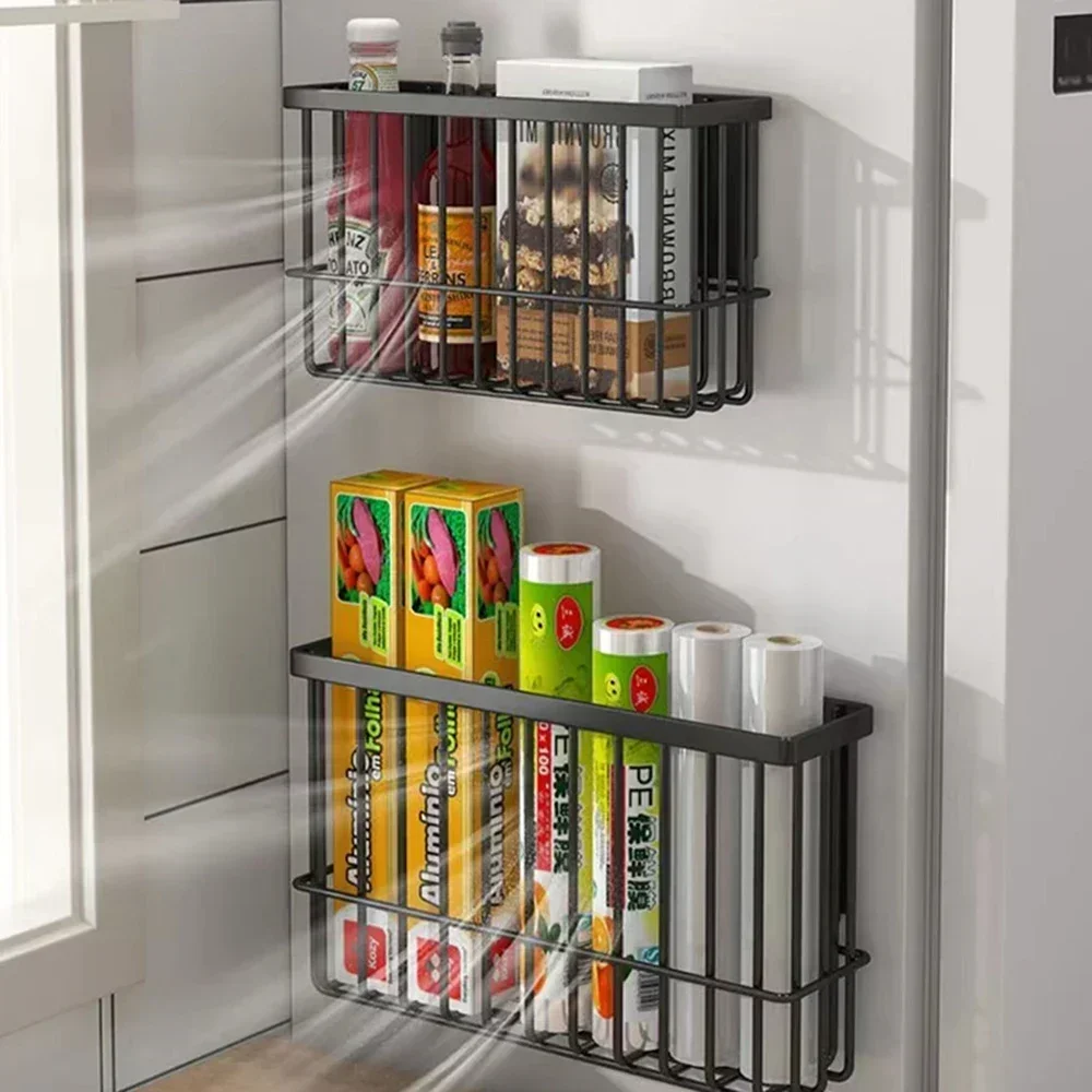 

Storage Rack Kitchen Spice Shelf Punch Free Saving Space Durable Microwave Nordic Practical Refrigerator Magnetic Attraction