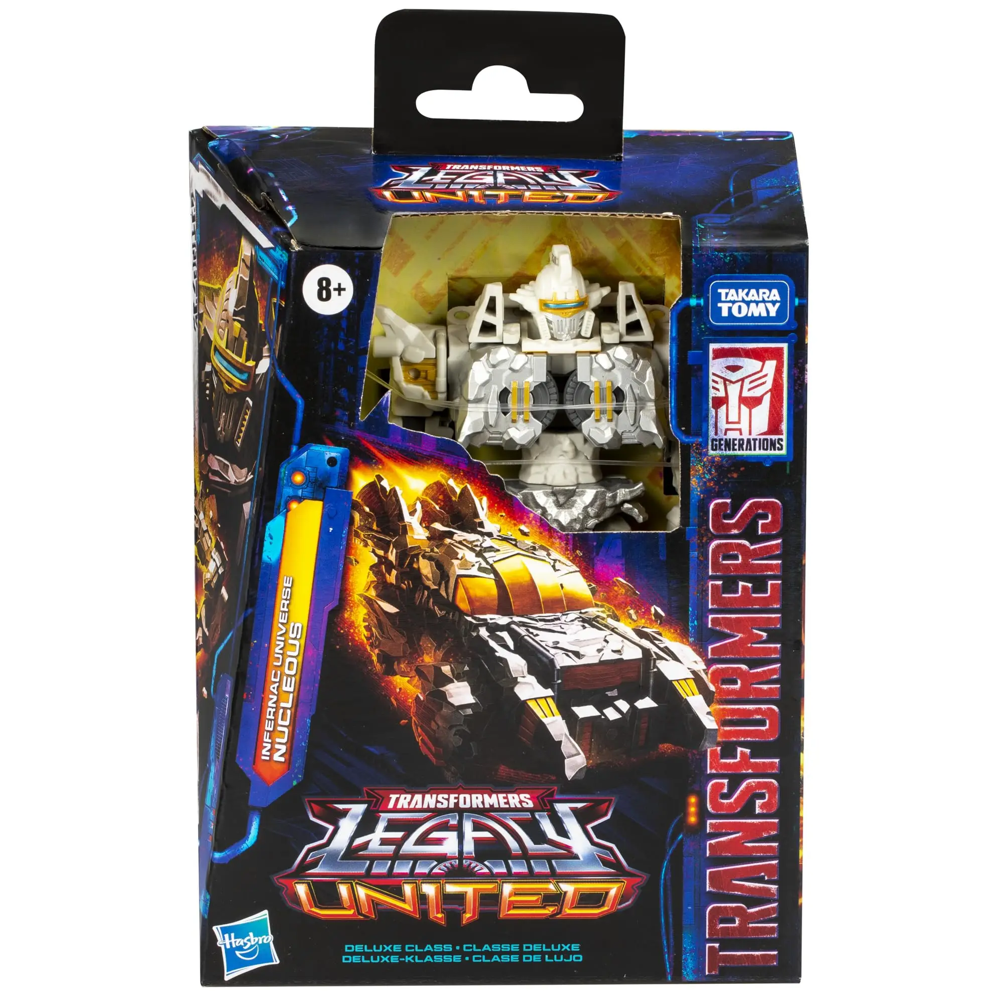 Transformers Legacy United Deluxe Class Infernac Universe Nucleous, 5,5-inch converteerend actiefiguur, 8+