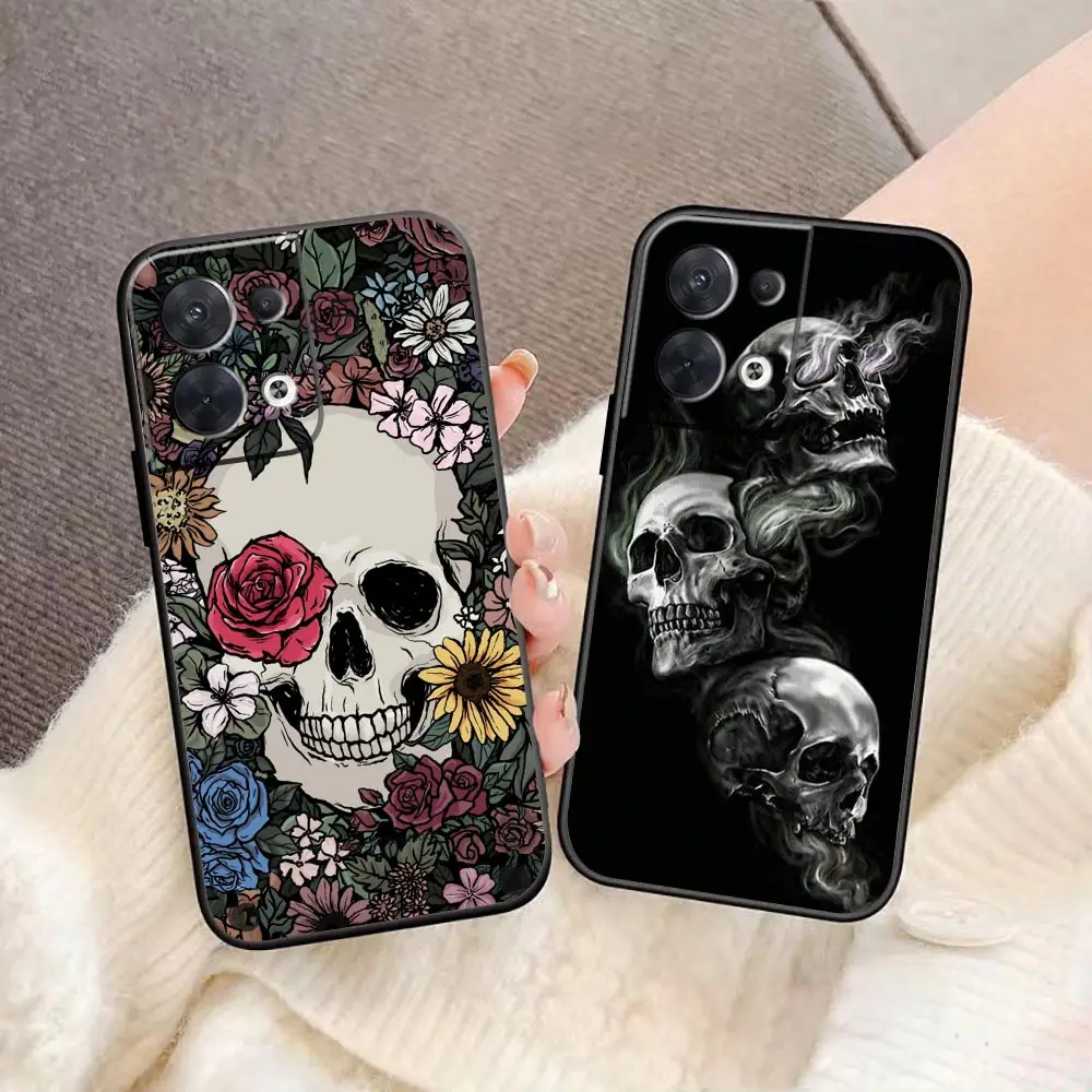 Skull Skeleton Art Phone Funda Coque Case For OPPO FIND X5 X3 X6 RENO 10 8 7 7Z 2Z 6 6Z 5 4 Lite Pro Plus Case Shell Capa Cover