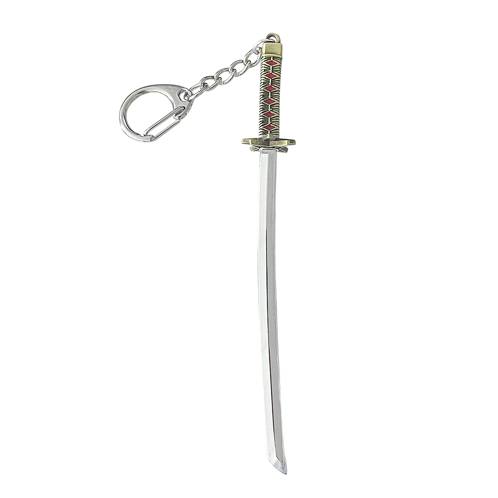 Anime Bleach Kurosaki Ichigo Zangetsu Sword Keychain Tensa Zangetsu Zanpakuto Weapon Pendant Key Chain for Men Car Keyring Gift