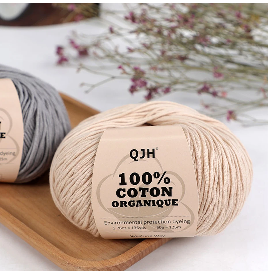 3 Stück 100% Bio-Baumwollgarn, maschinenwaschbar, für Erwachsene und Babys, für Pullover/Handschuhe/Schals/Mützen usw. 50 Gramm (1,76 Unzen) 125 Meter (136 Yards) – Detail 10