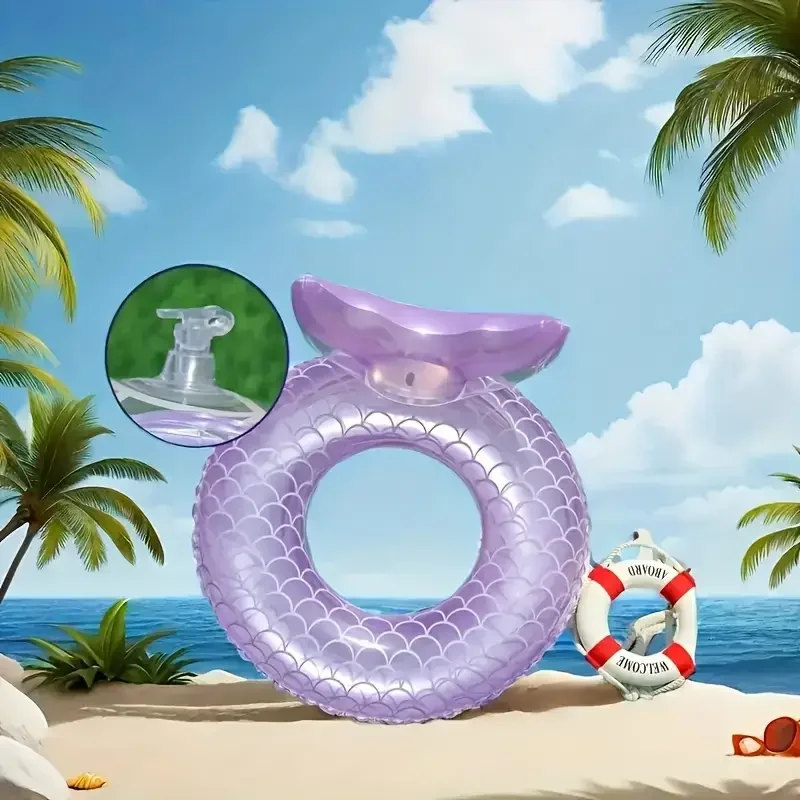 ذيل السمكة الأرجواني الشفاف - تصميم مقياس السمك PVC، مثالي للشاطئ الصيفي وأيام حمام السباحة #5