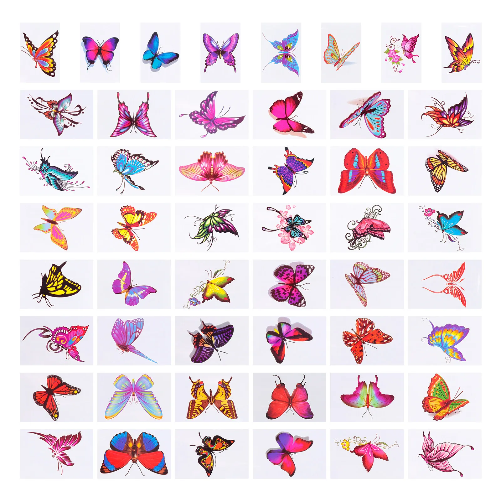 

50 Sheets Tattoos Waterproof Butterfly Butterflies Tattoos Stickers Stickers Environmental Ink Safe Durable Body Art Decals