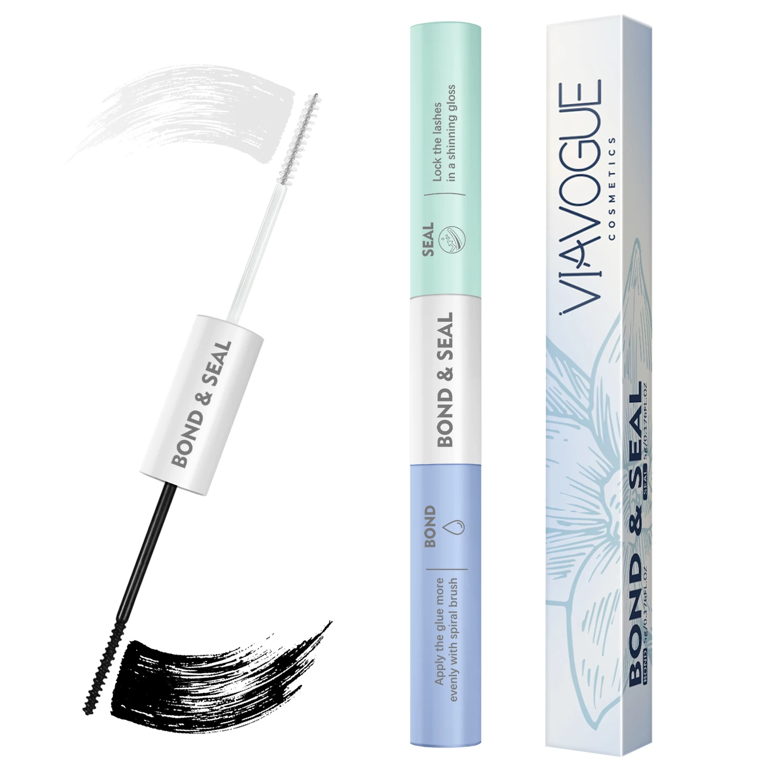 Eyelash Glue Lash Bond and Seal  Waterproof Eye Lash Cluster Glue Free Latex Adhesive Makeup Remover