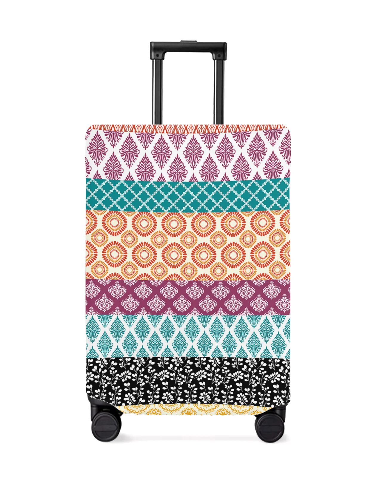 

Bohemian Geometric Stripes Luggage Cover Stretch Suitcase Protector Baggage Dust Case Cover for 18-32 Inch Travel Suitcase Case