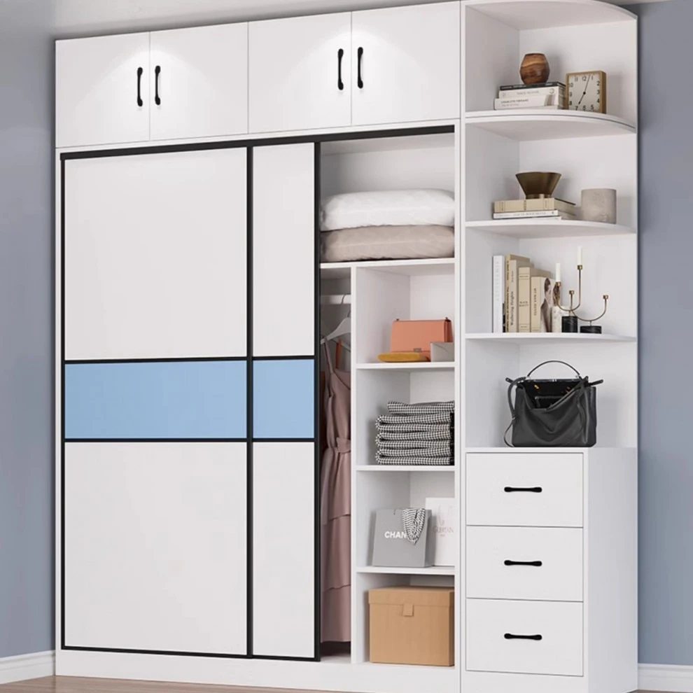 

Wardrobe, household, bedroom, solid wood, sliding doors, lockers, simple, assembled