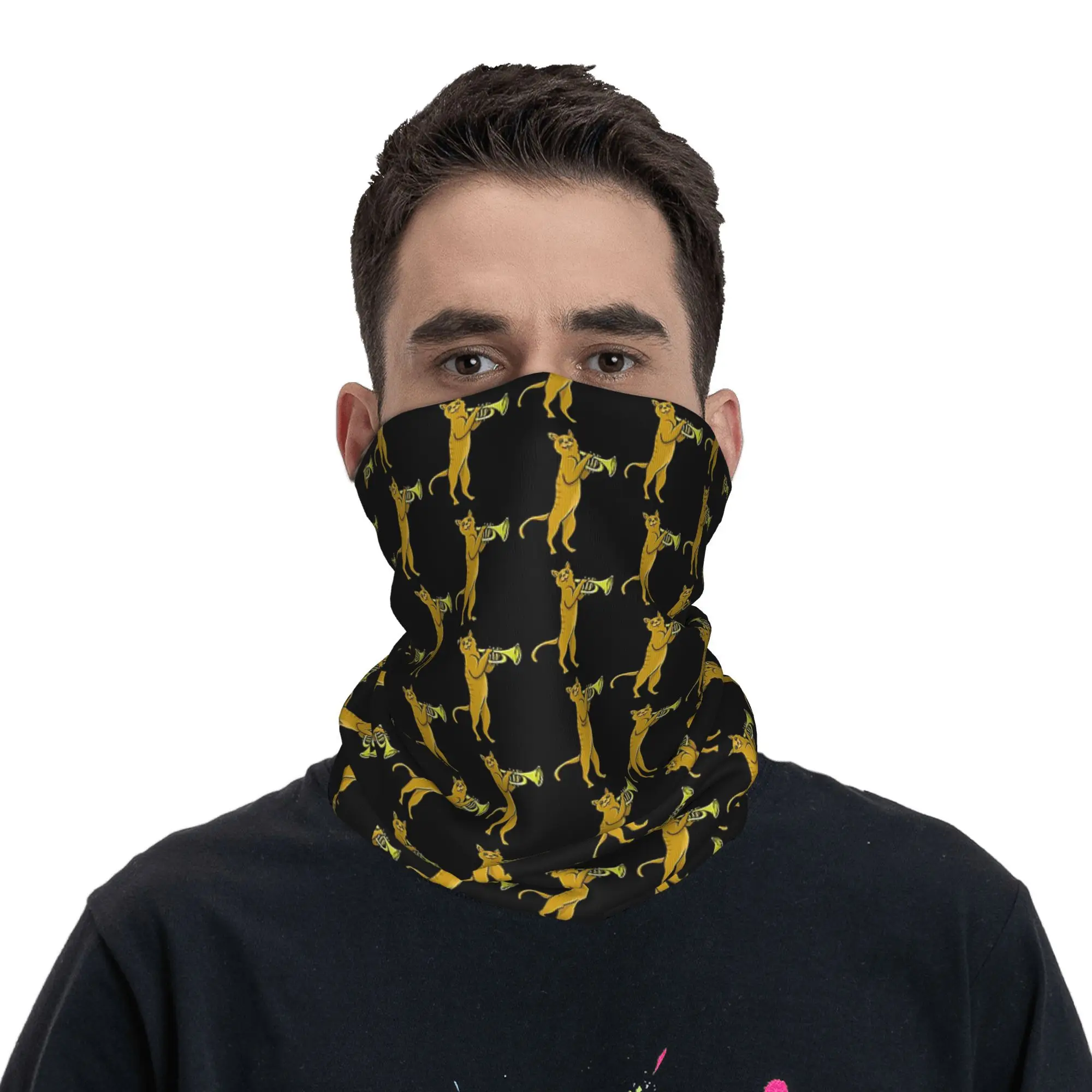 Trompet Kat Bandana Halsbeenkap Gedrukt Masker Sjaal Warme Hoofdband Rijden Voor Mannen Vrouwen Volwassen Winter