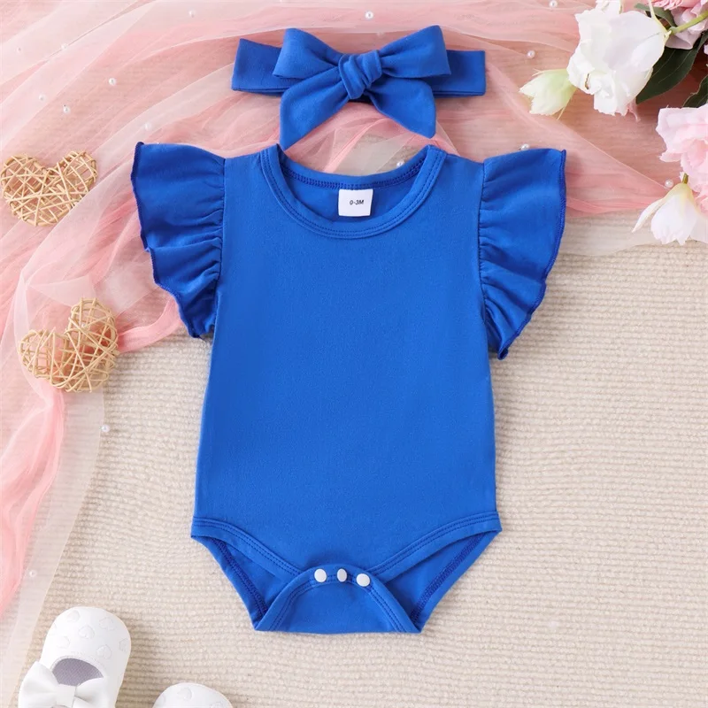 Infant Baby Girl Summer 3Pcs Clothes Ruffles Sleeve Romper Dots Beer Suspender Tutu Skirts Set Birthday Outfits