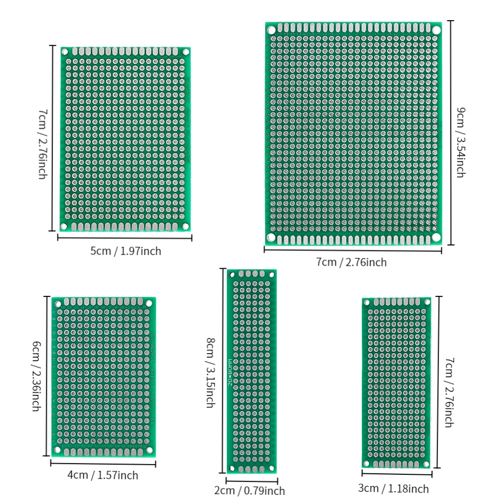 10/20PCS Double Sided PCB Board Prototype Kit 2x8/3x7/4x6/5x7/7x9cm Universal Circuit Boards for DIY Soldering Project