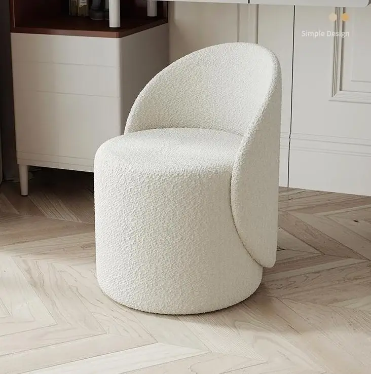 

Custom Luxury Modern Minimalist Stool Portable Dressing Chair With Backrest Suitable For Family Bedroom Apartment