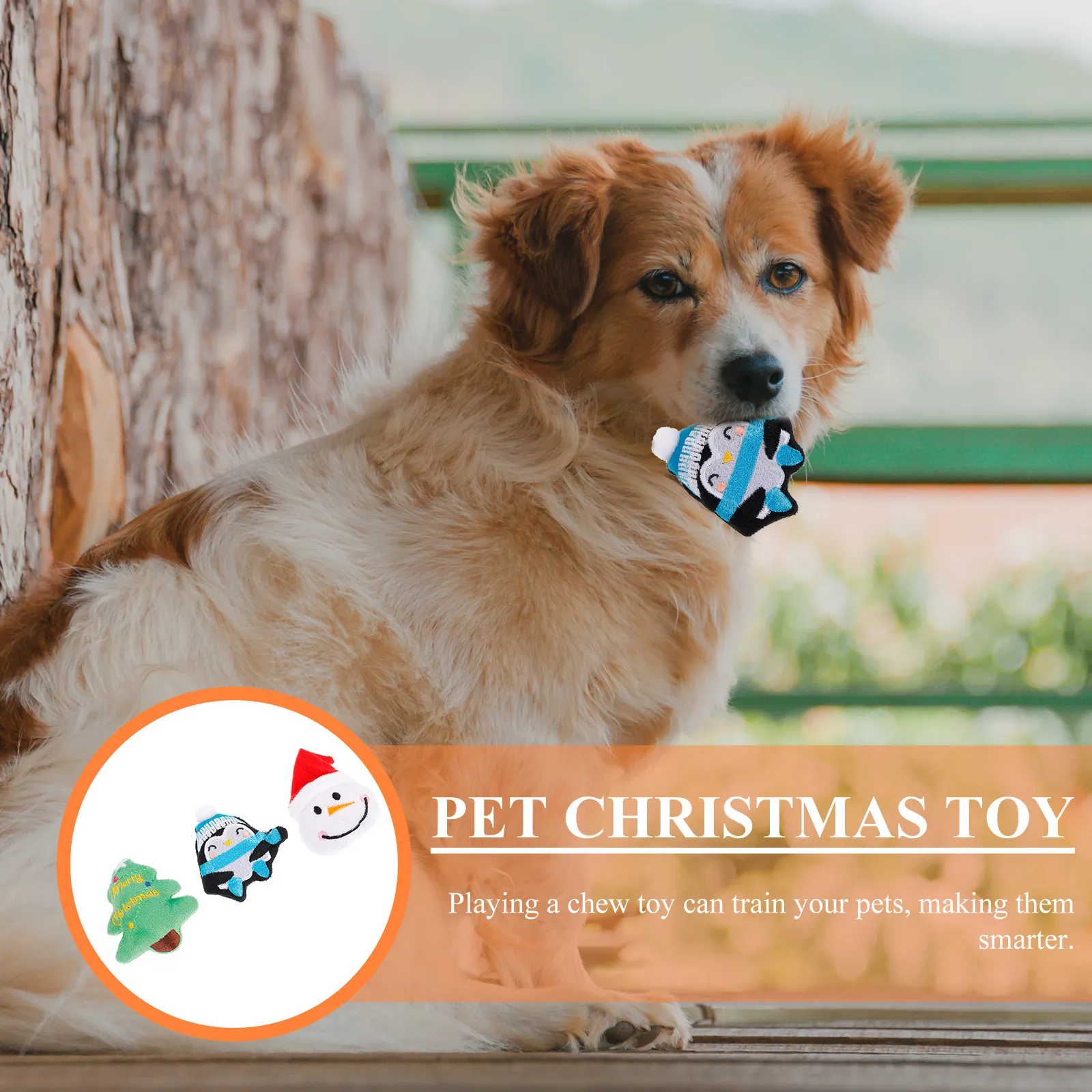 

3Pcs Holiday Pet Activity Animal Set for Feline Canine Play Safe Non Toxic Comfortable Bite Training Companion Indoor